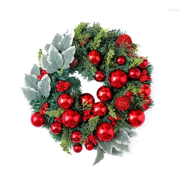 Dekorative Blumen simulierte rote Fruchtkranz Weihnachtsball Rattan -Tür hängen Home Szene Dekoration Girlande schnell