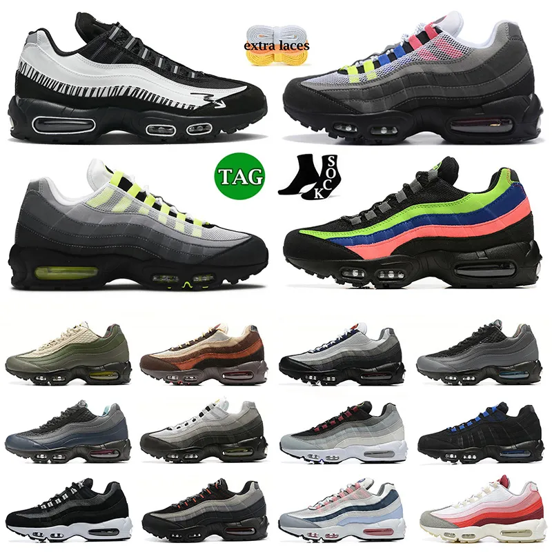 New 95 95 Mens Designer Athletic OG Running Shoes Sneakers Triple Black Neon Pink Beam Sequoia Anatomy Tour Yellow Jogging Causal Sports Trainers Size 46