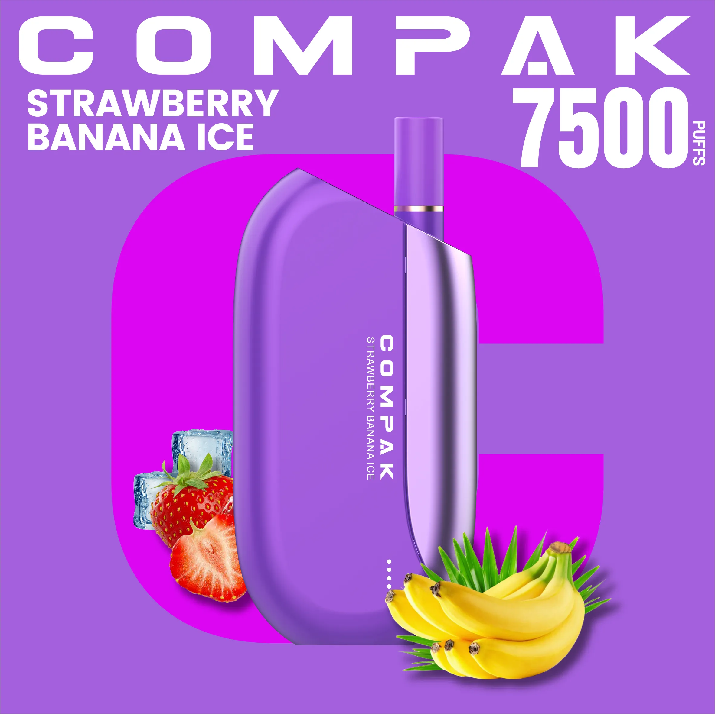 COMPAK Design par Snowwolf Original 7500 bouffées de Vape jetables Puff Vapes jetables Puff 5% E-Cigarette 650 mAh Type-C 12 saveurs