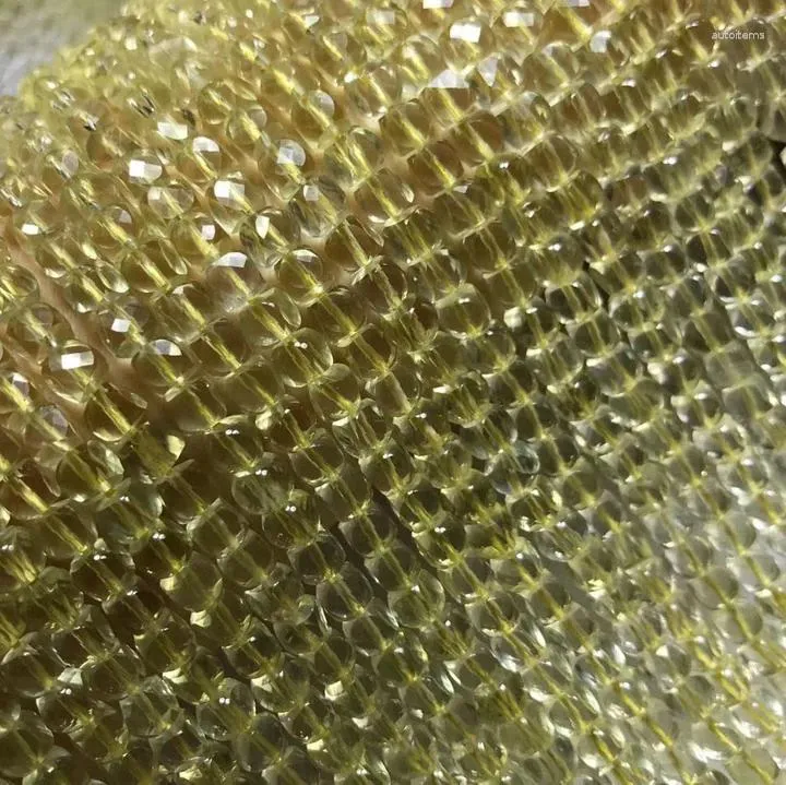 Pietre preziose sciolte 4 mm Cubo di citrino naturale di limone Perline quadrate sfaccettate per realizzare gioielli con braccialetti fai-da-te