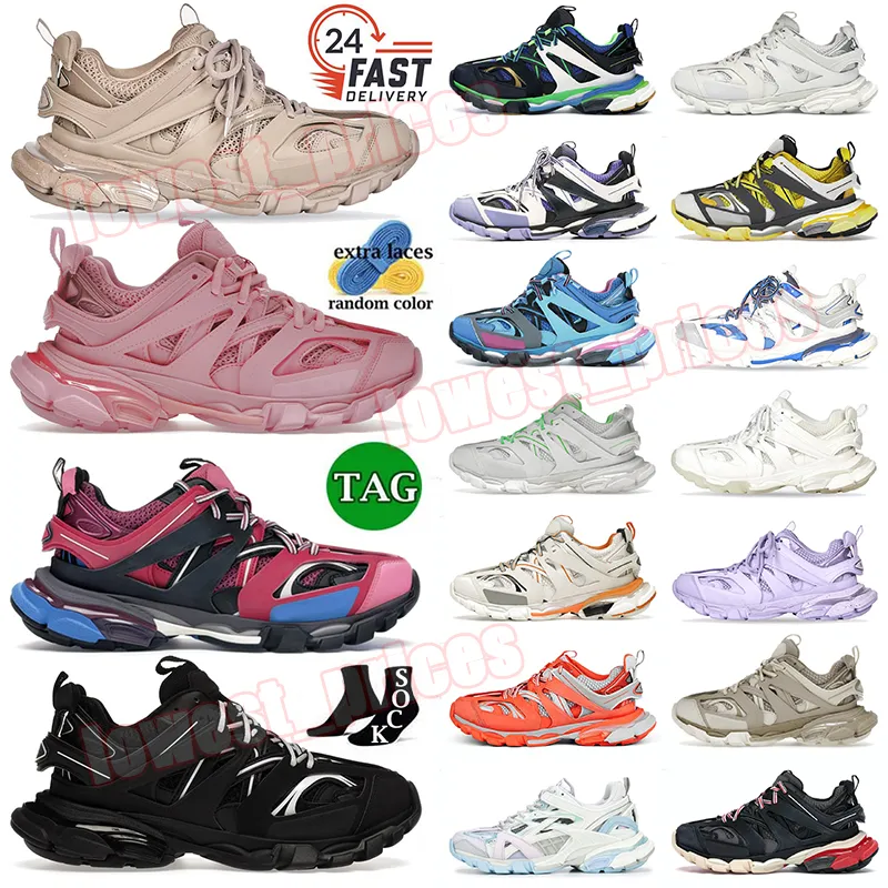 Luxe OG Track 3 Chaussures Casual Designer Tracks Runners 3.0 Mocassins originaux de qualité supérieure Hommes Femmes Baskets Nylon Imprimé Tess. Baskets Gomma Track3 en cuir Dhgate