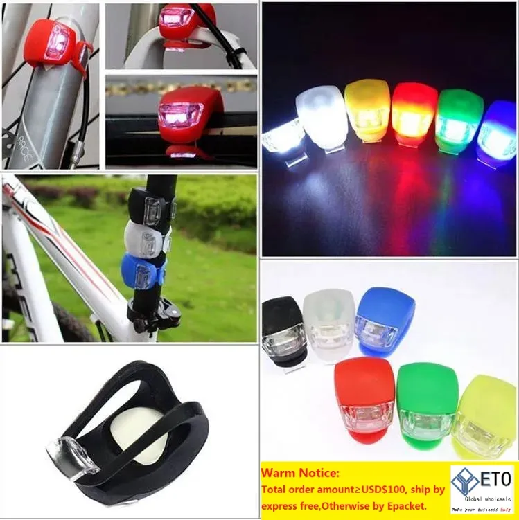 Bicycle Front Light Silicone LED Head Front Rear Wheel Bike Light Waterproof Cycling With Battery Bicycle Accessories Bike Lamp ZZ