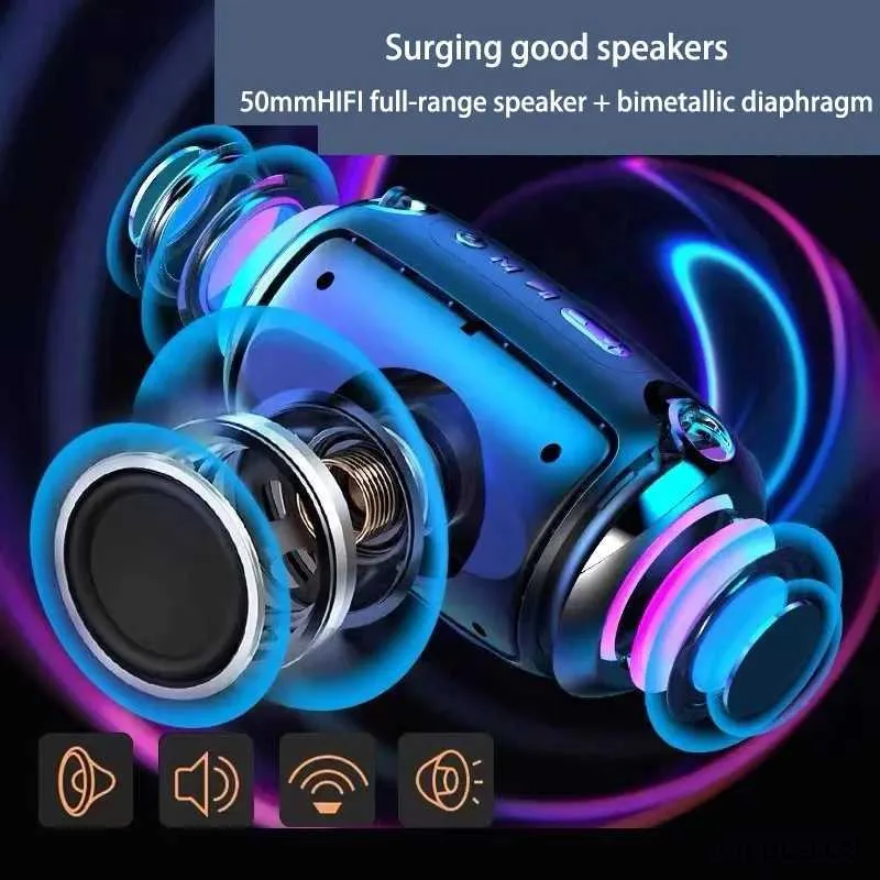 Mini Speakers Modern Portable Bluetooth Card Wireless Outdoor Bluetooth Sound Small Steel Cannon Speaker