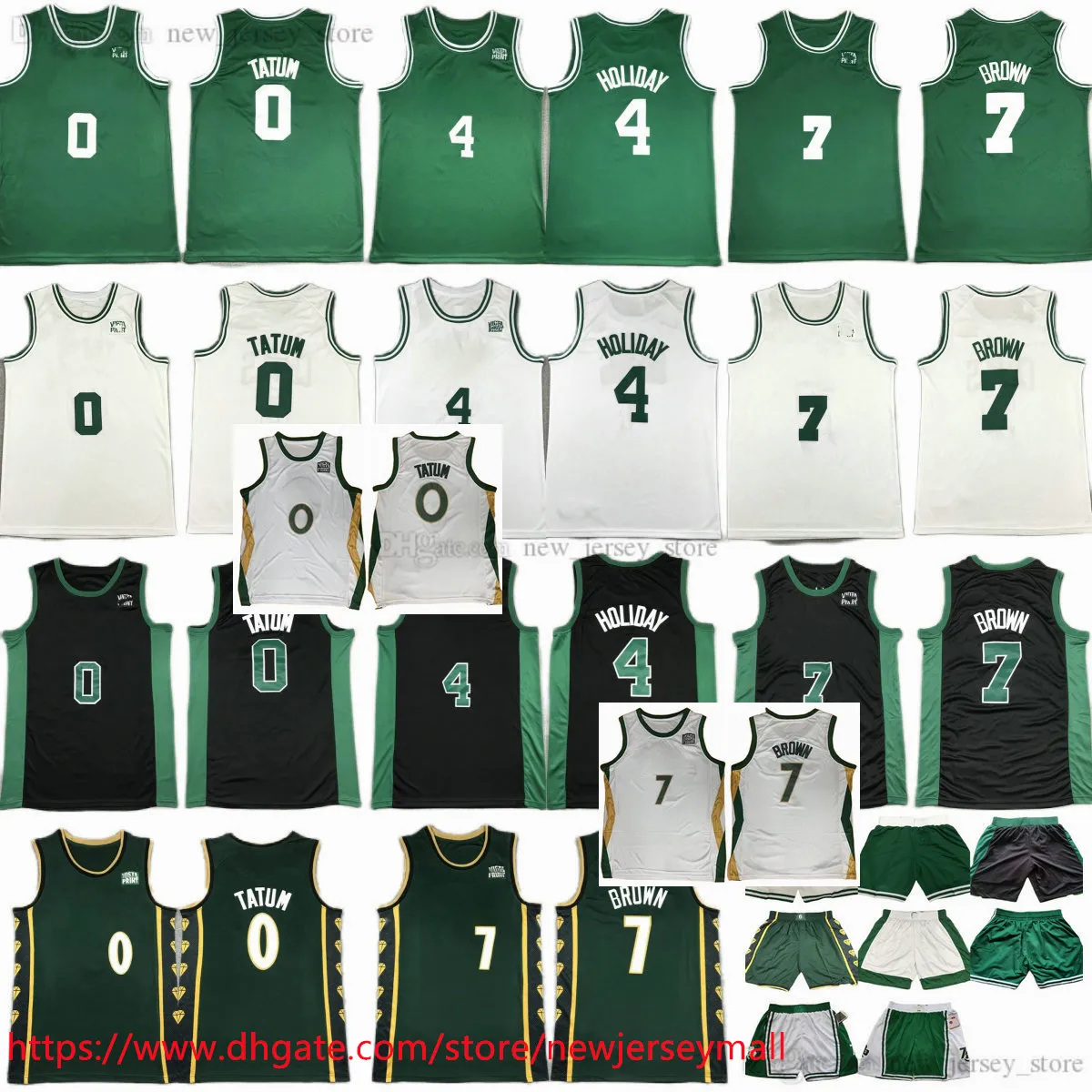 Personalizzato Uomo Donna Bambini XS-6XL 4 Jrue Holiday Jersey 2023-24 Basket New City 0 Jayson Tatum Jaylen Marrone Maglie Sport traspirante Casa lontano Verde Bianco Nero cucita