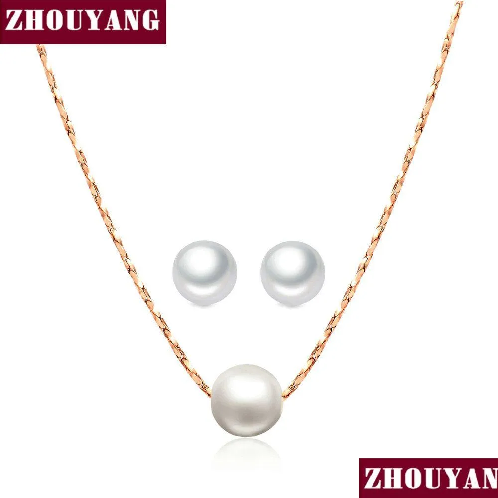 シンプルな女性スタイルの模倣真珠ローズゴールドカラージュエリーネックレス女性用Zys358ドロップ配信dhgarden otq1c