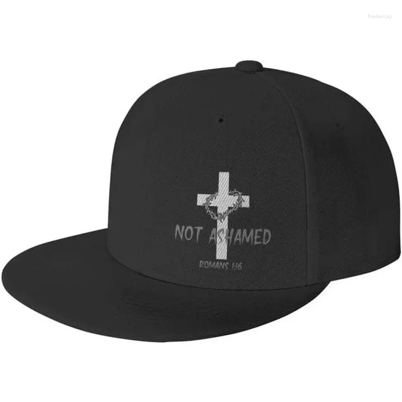 Berets Jesus Cross Flat Bill Brim Baseball Hat Cool Hip Hop Trucker Cap Men Men Regulowane Czapki