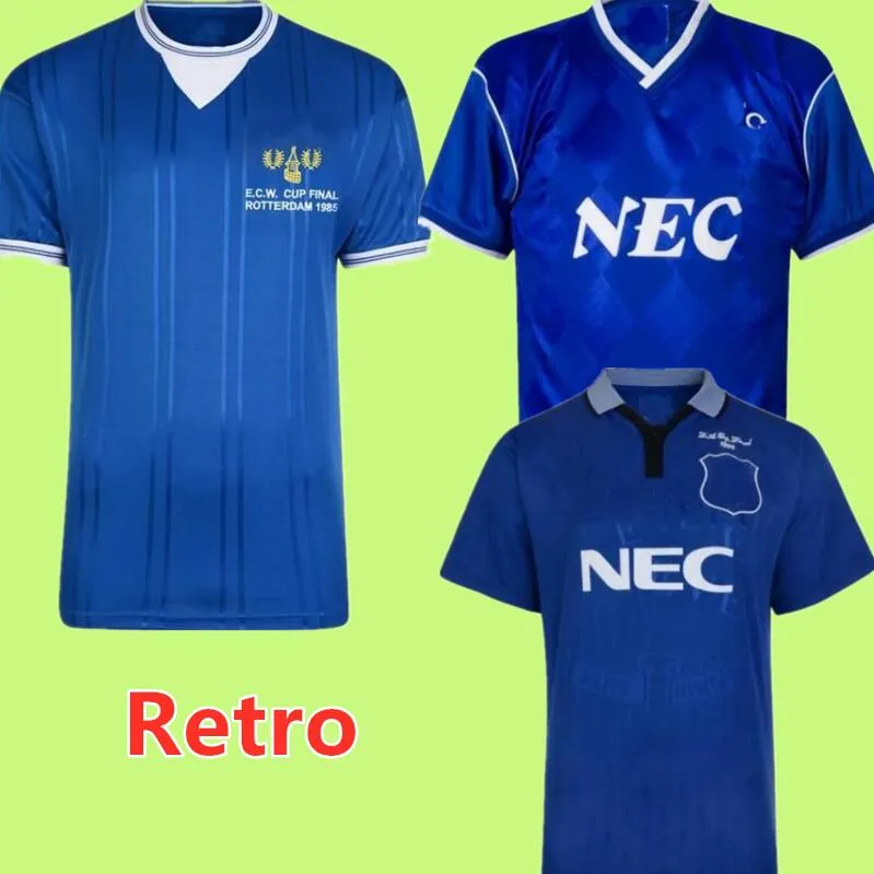 1985 1995 1996 Final Rotterdam Ferguson Retro Soccer Jerseys 84 85 86 EFC ECW Cup Ratcliffe Bracewell Reid Gary Lineker Kanchelskis Rideout Vintage Football Shirt 78 78