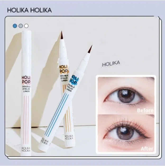 Lidschatten-/Liner-Kombination Holika Aegyo-sal Shadow Pen Liquid Eyeliner Double Eyelid Outline Brown Color Women Beauty Makeup Cosmetics 231027