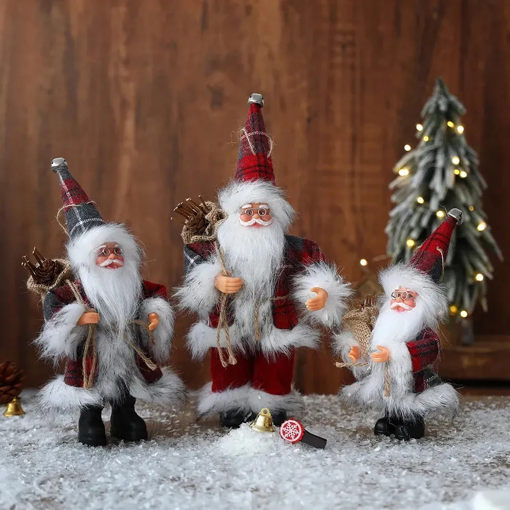 Décorations de Noël Poupée de Père Noël Ornement de bureau Enfants Cadeau de Noël Décorations de poupée de Noël pour la maison Fournitures de fête de Noël Cadeaux d'année 231027