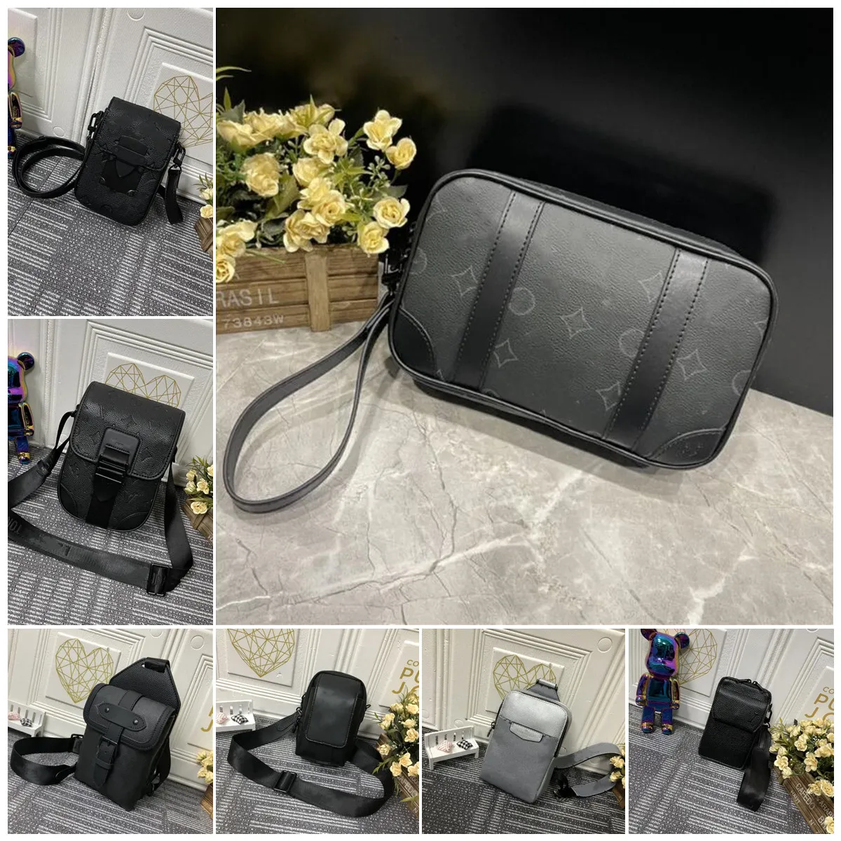 Moda Pochette Kasai Erkek Debriyaj Çantası Birden Firk Monogramlar için Bir Çok Düz Çantalar Damier Grafit Deri Tasarımcı Kadın Torba Çanta Mens Luxurys Tasarımcıları Çanta