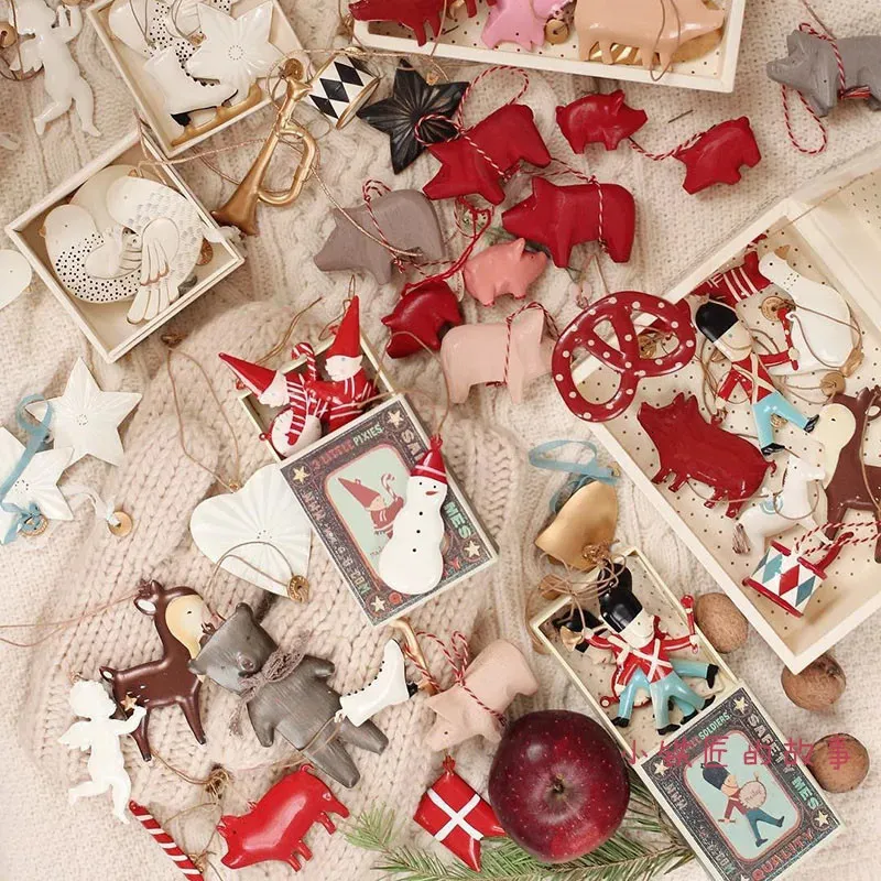 Décorations de noël, décoration nordique de fête, pendentif en métal, ornements de salle d'arbre, de vacances, 231027