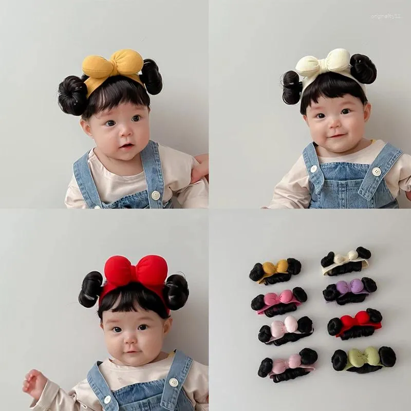 Hair Accessories Fashion Cute Infant Baby Girl Wig Hat Hairpiece 0-2Y Born Children Kids Girls Bow Headbands Headwear