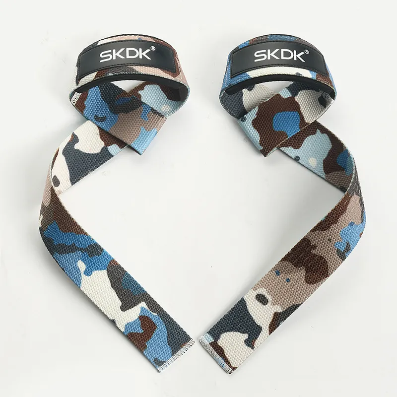 Camouflage Weight lifting Wrist Straps Fitness Bodybuilding Training Gym lifting straps with Non Slip Flex Gel Grip