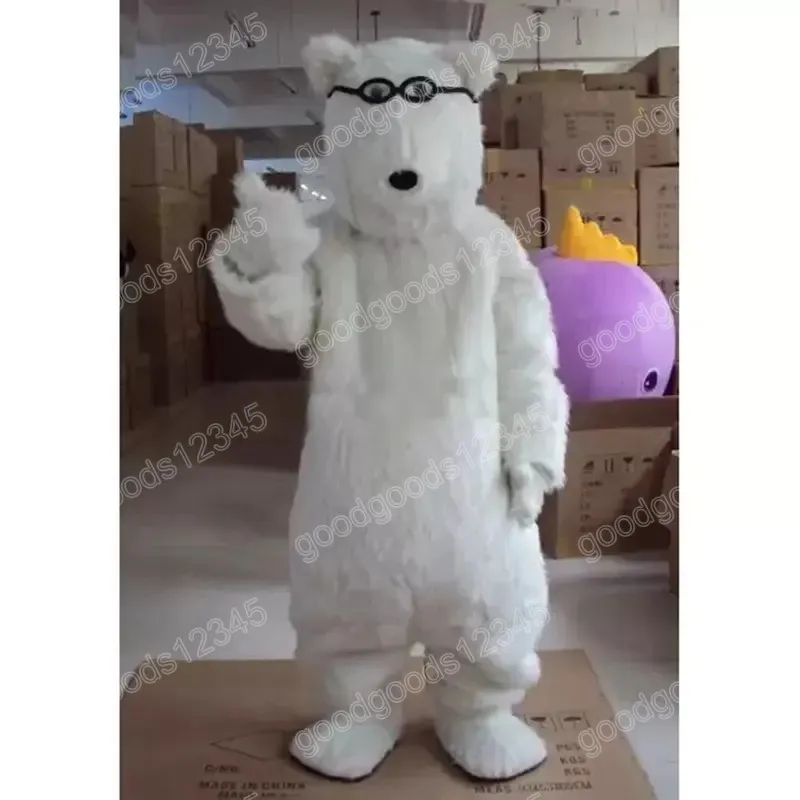 Costumes de mascotte polaire en peluche en peluche en peluche Halloween Robe de fête de fantaisie Carrivale Carnival Noël publicitaire Costume de fête d'anniversaire Tenue unisexe