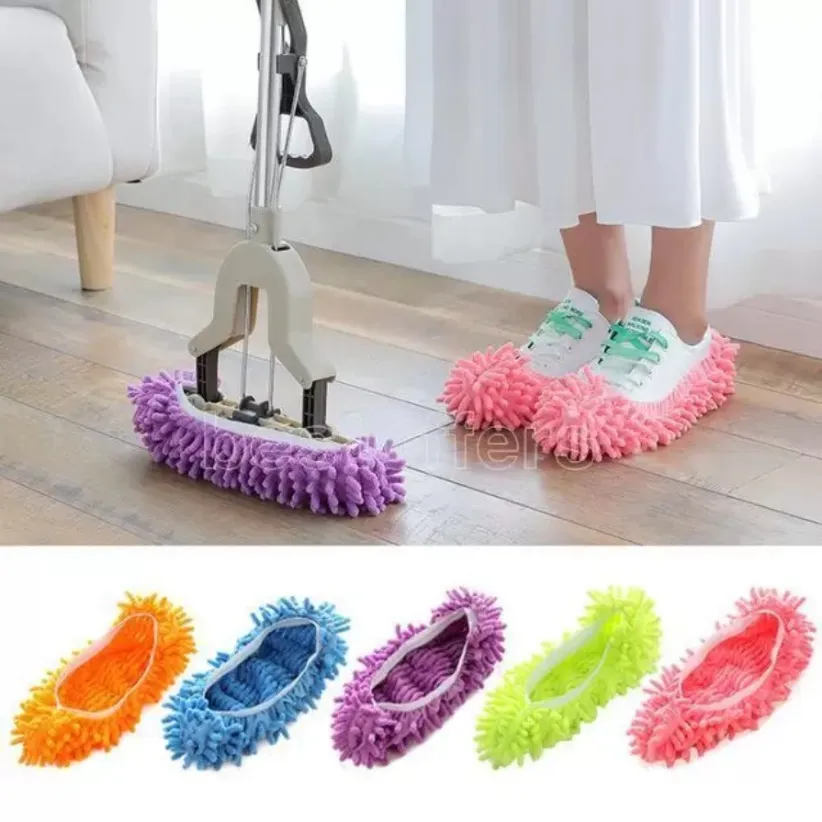 Snel Dweilen Schoen Cover Multifunctionele Solid Dust Cleaner Huis Badkamer Vloer Schoenen Cover Cleaning Mop Slipper 6 Kleuren FY5629 b1018