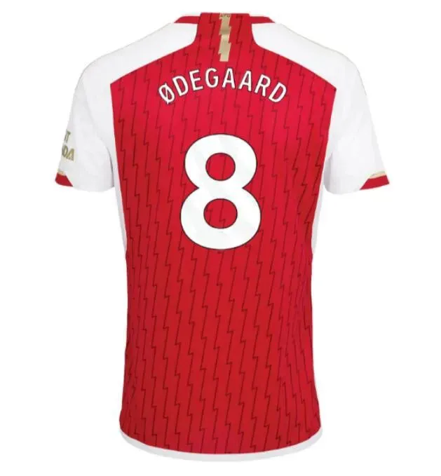 Gunners Replica Home Kit SAKA G. JESUS ODEGAARD RICE HAVERTZ 23 24 MARTINELLI SMITH ROWE Shirt for kids and men