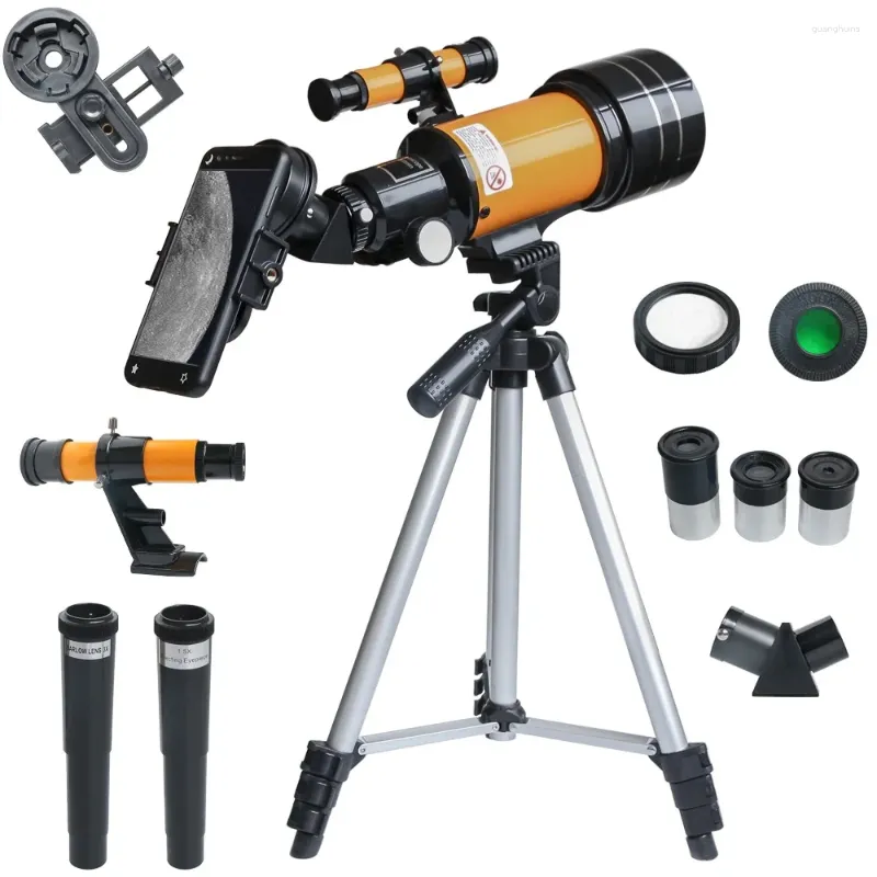 Telescopio astronomico rifrattivo 150X con clip per telefono Monoculare HD esterno per bambini Kit fai da te per studenti principianti