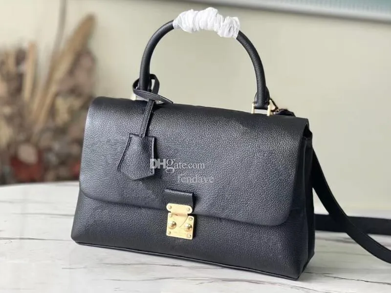 5A Kosmetiktaschen M45976 30 cm Madeleine MM Bag Momogran Empreinte Leder Top Handle Handtasche Discount Designer Geldbörsen für Frauen mit Box Fendave