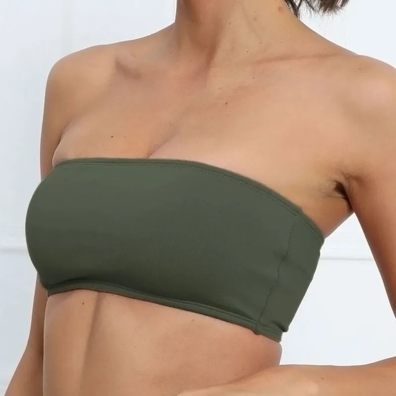 Womens Shockproof Yoga Running Bandeau Bra With Support With