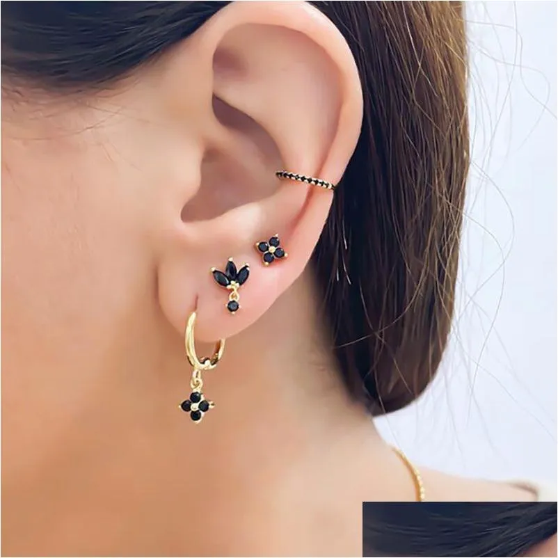 2 stuks Zirkonia kleine hoepel oorbellen voor vrouwen kleine hanger kraakbeen oorbel Helix tragus piercing sieraden drop levering Dhgarden Ot3Xt