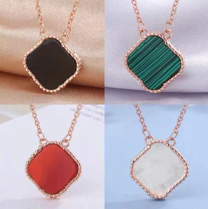 designer ketting voor vrouwen liefde kettingen klaver sieraden vrouw 18K goud zilver diamanten ketting ketting zwarte schelp luxe sieraden verjaardagscadeau