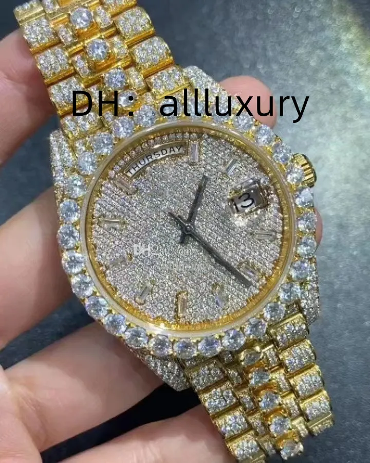 Luxury Mens Designer Watch With High Quality Moissanite Movement, Man