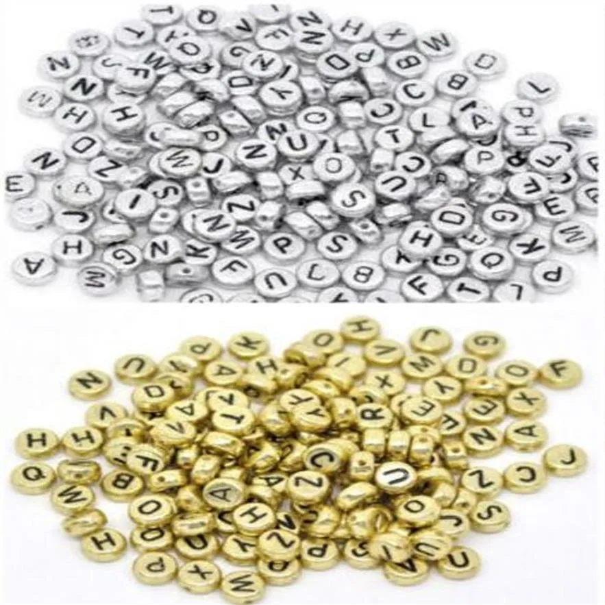1000pcs mycket blandat alfabetet Letter Acrylic Flat Cube Spacer Beads Charms för smycken som gör 6mm281b