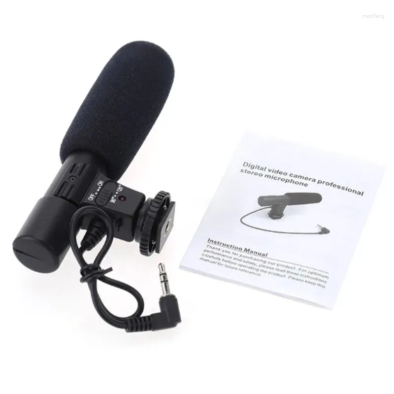 Микрофоны MIC-01 Профессиональный конденсатор микрофона 3,5 мм Стерео-записи интервью с микрофоном для камеры DSLR видео