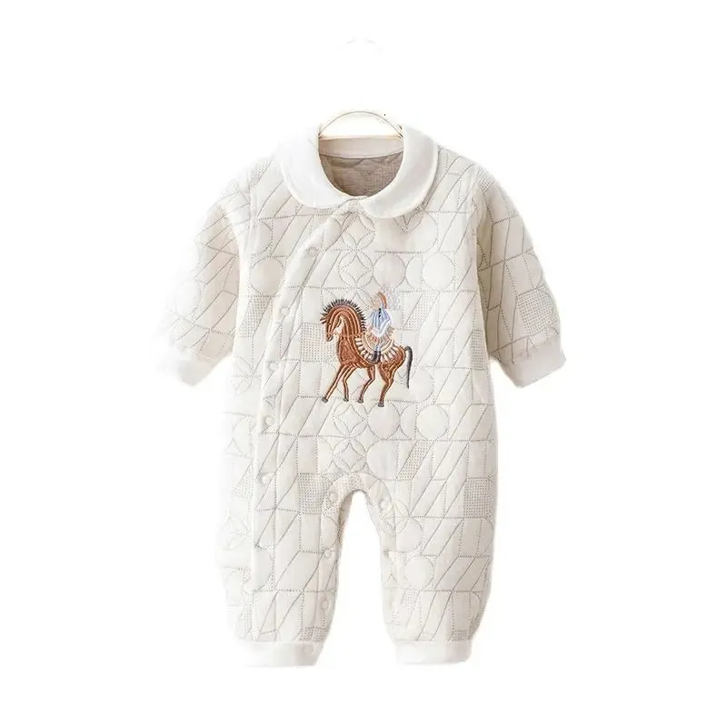 Pullover Baby Pagliaccetto Footies Pigiama Per 0 24M Born Girl Boy Abbigliamento Maniche lunghe Bottoni Tute da neonato Tute di cotone TZ688 231027