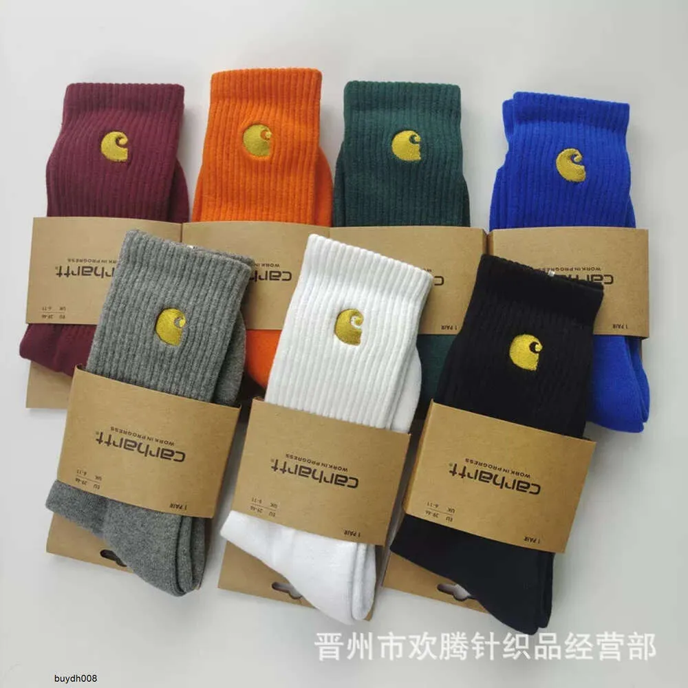 Zqnz Men's Fashion Towel Socks Fashion Brand Carthart Hosiery厚い底の固体刺繍のネクタイダイエッドハイスリーブスポーツ