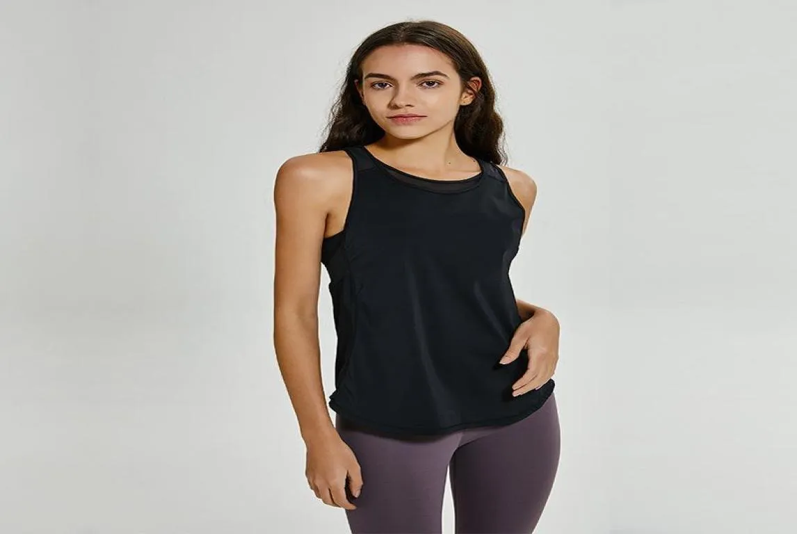 Mode Hele yoga Vest T-shirt Effen Kleuren Damesmode Outdoor Yoga Tanks Sport Running Gym Tops Kleding5626684