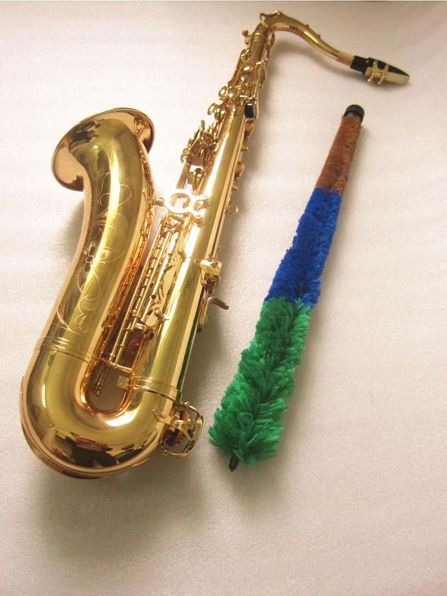 Ny tenorsaxofon STS-802 BB Gold B Flat Sax Tenor Professional Musical Instrument med fallstillbehör
