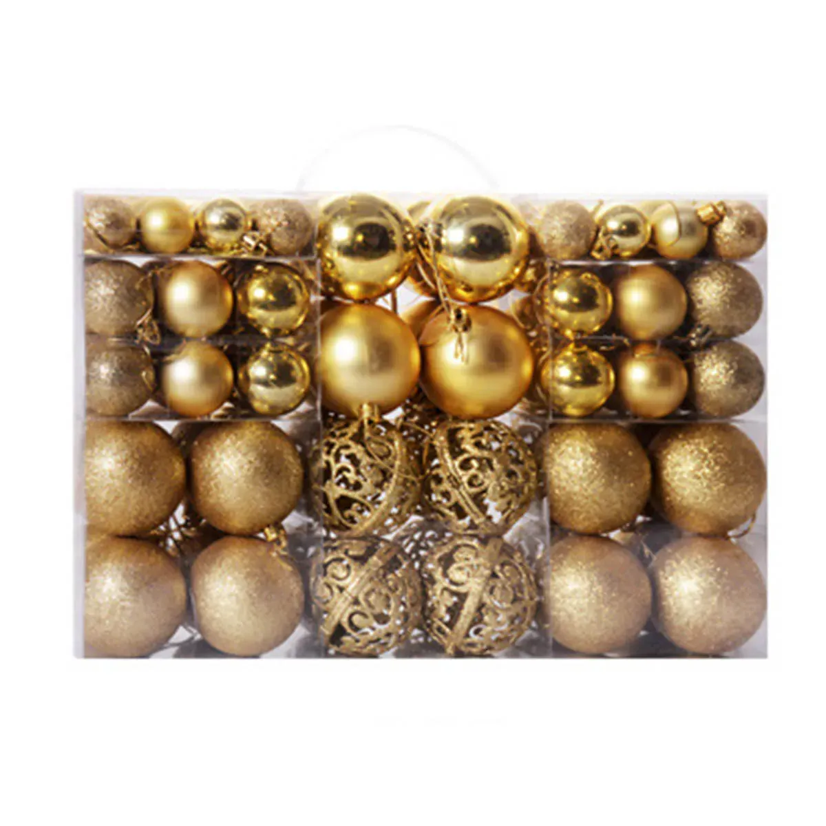 その他のイベントパーティーのサプライズ100pcsクリスマスボール粉砕プルーフクリスマスツリークリスマス装飾ボール装飾可能な実用的な高品質231027