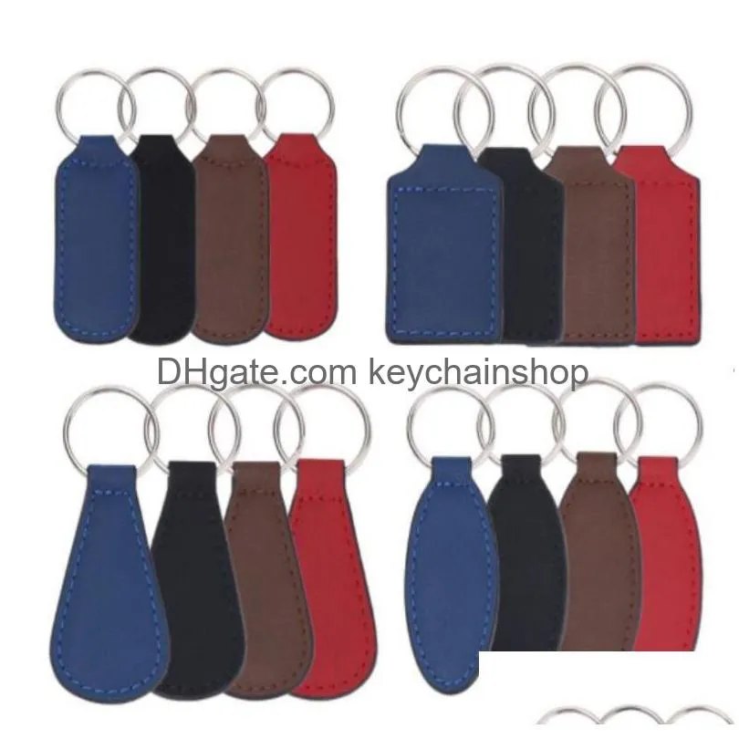 Diy SubliMation KeyChain Blank Båda sidor Utskrivbar nyckel Tag Rec -form Vintage Ornament Värmeöverföring Nyckelringar av ämnen FY5472 DROP DEL DHJTK