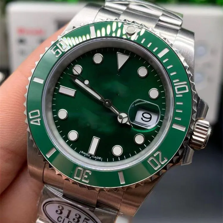 reloj super clones relógio para homens 3135 movimento 40MM relógios de grife de alta qualidade com caixa relógio submarino de alta qualidade relógios de pulso montre relógio superclone aaaaa