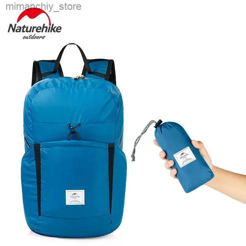 Torby na zewnątrz Naturehike Outdoier Lekkie 22L-25L silikonowe składane plecak Wygodna podróż na ramię młodzież plecak NH17A017-B Q231028