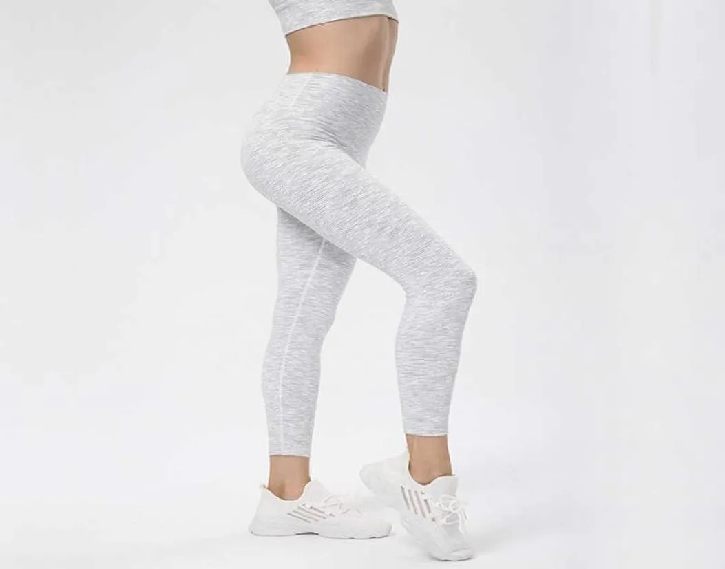 Yoga capris roupas de ginástica mulheres leggings correndo calças esportivas de fitness pele amigável não embaraçoso linha collants cintura alta completa len5485514