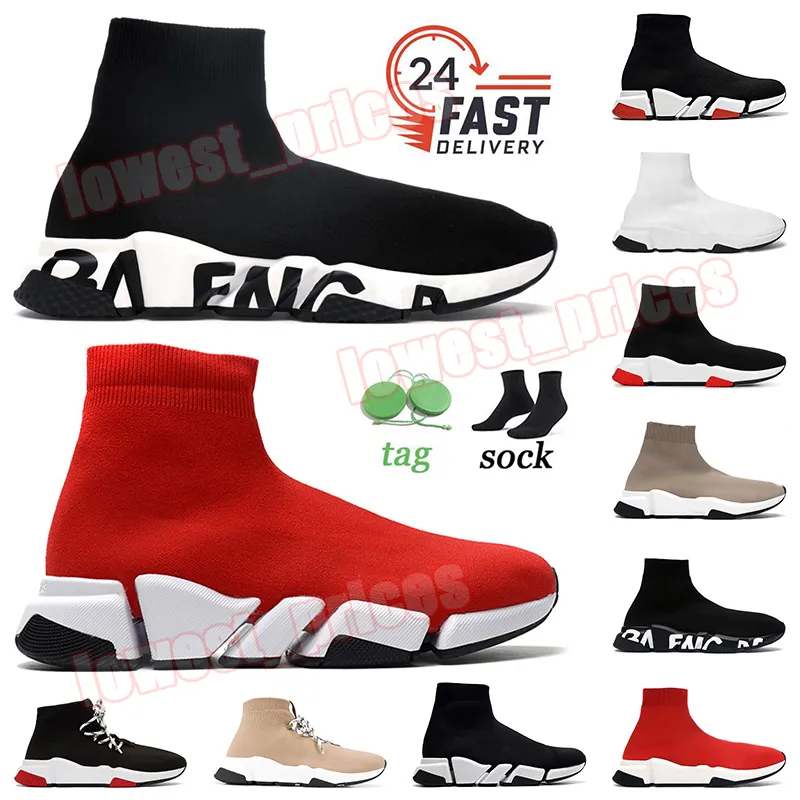 Calzini firmati Scarpe casual Allenatore di velocità di lusso Mocassini da donna da uomo Stivali da corsa con calzino Nero Bianco Rosso Beige Scarpe da ginnastica di velocità Sneakers da esterno Scarpe Dhgate 36-45