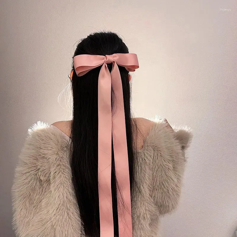 Hair Accessories Fashion Fabric Ribbon Barrettes Long Tassel Hairpin Temperament Bowknot Clips Hairpins For Female Girls Headwear Claw