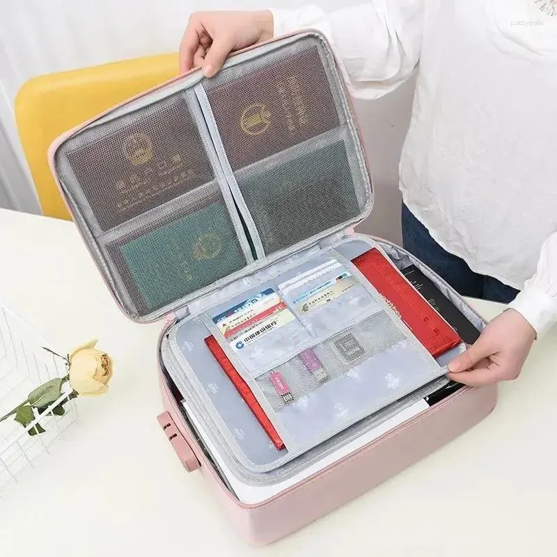 Bortkörningar Multifunktionell portföljhelg Helg Travel Dokument Material Storagring Bag Woman Office File Arrangör Pouch Accessories Supplies