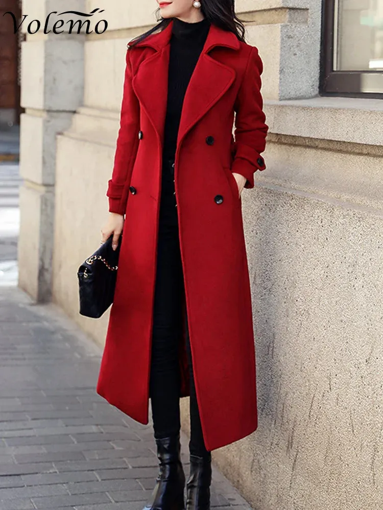 Woolen Coat Asymmetrical Boiled Wool Coat Elegant Women's Wool
