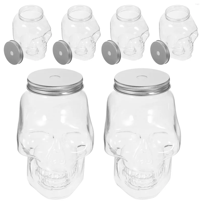 Vase 6 PCS HALLOWEEN PLASTION WATERボトルクリアミルク小さなジュース飲料アルミニウム多機能