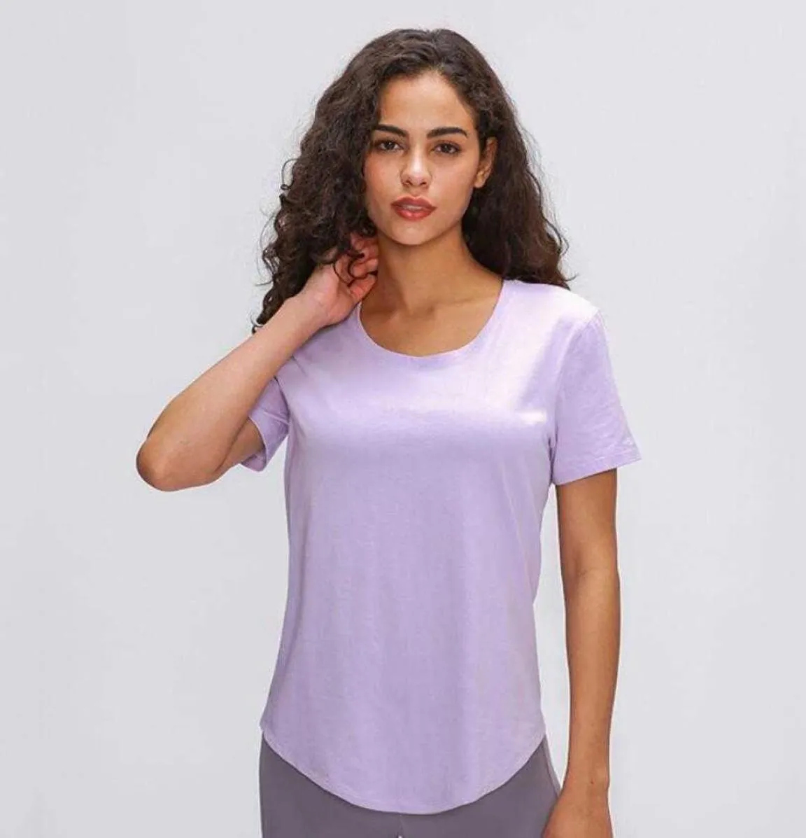 Yoga outfits tops solid color short sleeve quick dry indoor sport fitness tshirt moisture absorption gym running workout shirt fo8222808