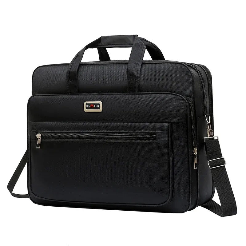 15.6 Inch Laptop Bag With Shoulder Strap - Black Nylon Bag With Blue Detailing