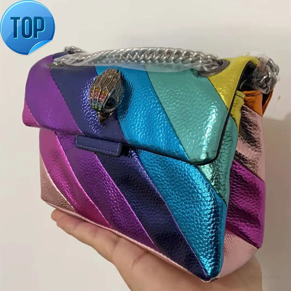 Kurt Geiger Mini Kensington Borse a tracolla Borsa in vera pelle Arcobaleno Micro fibra Testa d'aquila Borsa Deigner di lusso Borsa a tracolla con Fullk6