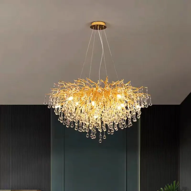 Pós-moderna sala de estar sala de jantar iluminação vidro cristal personalidade criativa recepção loja roupas lustre decorativo