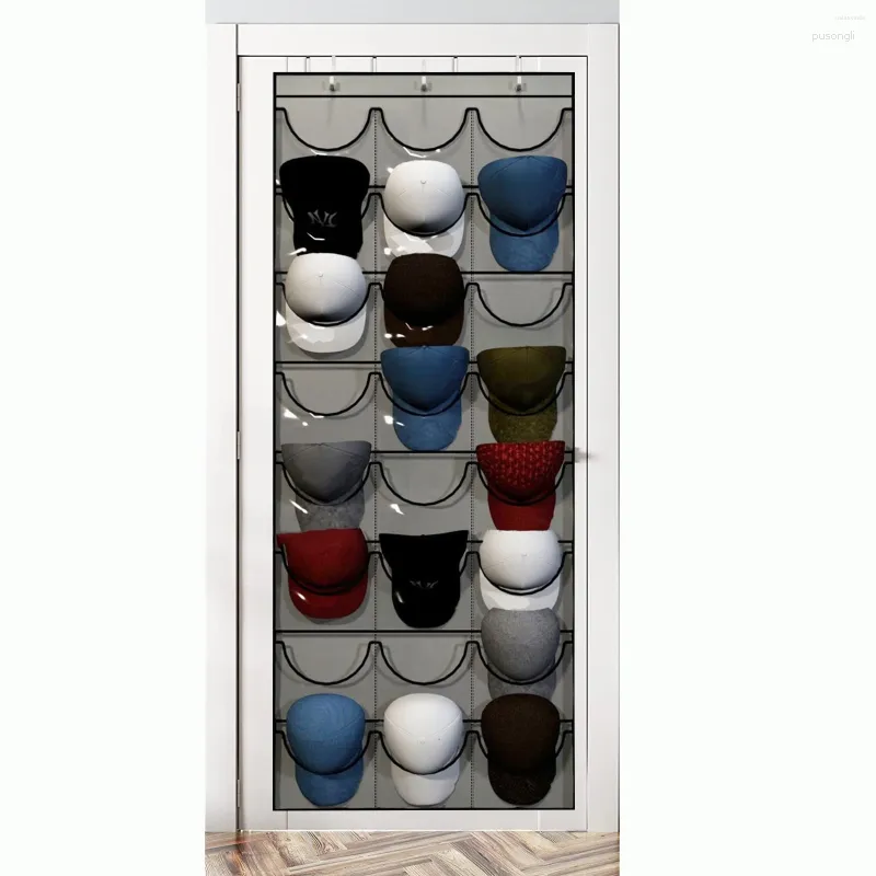 Ganci porta cappelli da baseball rack 24 borse portaoggetti trasparenti collezione sciarpe per porta, parete, casa, organizer, cappello