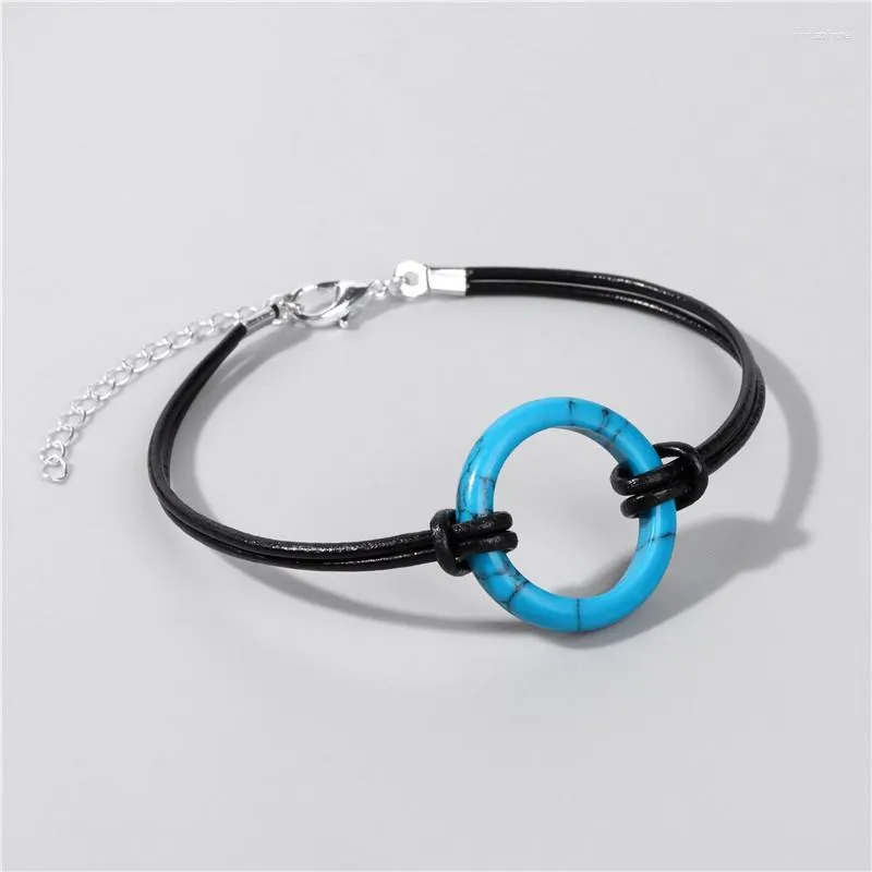 Braccialetti con ciondoli Bracciale in pietra naturale Caffè In pelle nera intrecciata Coppie Anelli al quarzo fatti a mano Gioielli per donna Uomo