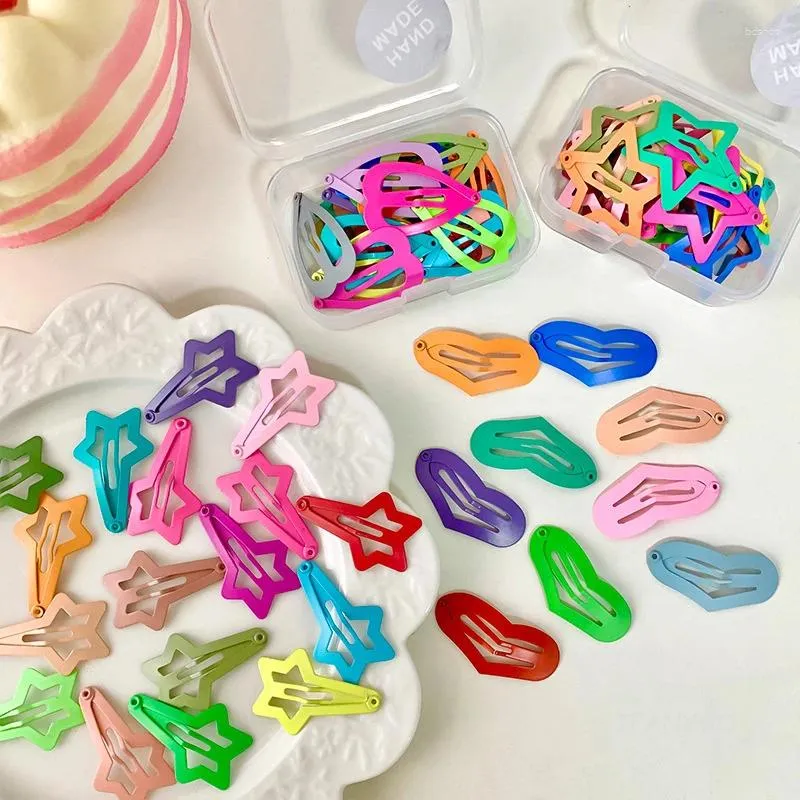 Hair Accessories 25Pcs/Box Korean Children Clip Headwear Simple Candy Color Love Baby Kid Bangs Hairpin Cute Girls Sisters