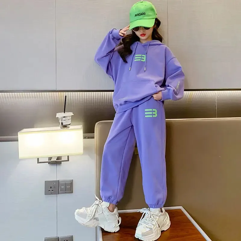 Girls hoodie and jogger set sale